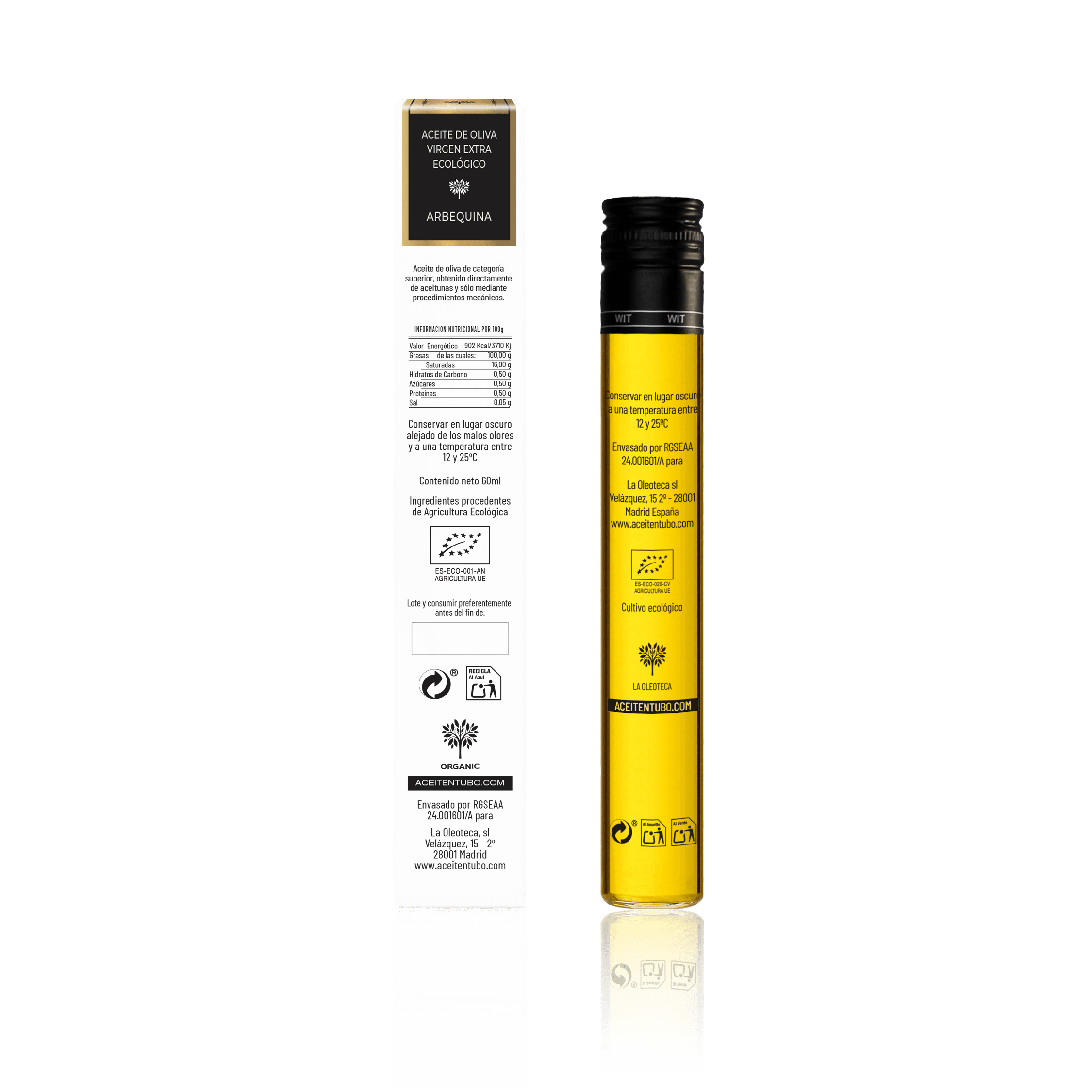 Aceitentubo - Arbequina 60ml trasera2